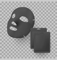 black facial mask and package bag mockups vector image
