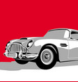 luxury vintage car on red background vector image