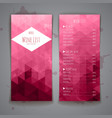 set of abstract triangle wine menu background vector image