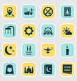 holiday icons set with place oil shawl and other vector image vector image