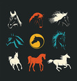 horse logo set vector image