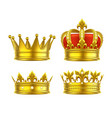 isolated 3d king crown or realistic princess tiara vector image