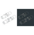 universal joint isometric blueprints vector image