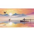 view of the lake and pier vector image