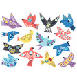 folk abstract birds modern styled bird decorative vector image vector image