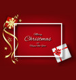 red christmas background with frame decoration vector image