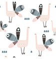 seamless pattern with creative peacocks vector image