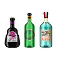 alcohol drinks in a bottle with different vintage vector image