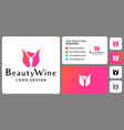 beauty wine logo vector image vector image