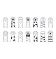 cute cat paws doodle kitten and puppy limbs wild vector image vector image