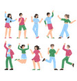 happy teen cartoon characters energy students vector image