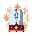 nutcracker christmas snow globe snowflake vector image
