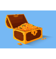 chest with coins and gemstones vector image