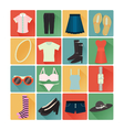 flat icons costume lady vector image vector image