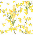 floral pattern with blossoming yellow flowers vector image vector image