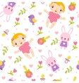 seamless girl baby pattern vector image
