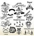 set of outdoor camping and mountains typography vector image