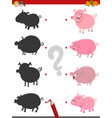 shadow activity with pigs vector image
