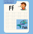 alphabet tracing worksheet with letter vector image