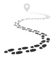 footprint trail footstep walking snow trace vector image vector image