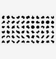 organic shapes black abstract irregular oval vector image