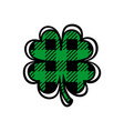 plaid pattern clover icon lucky clover buffalo vector image vector image