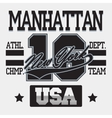 new york city typography manhattan t-shirt vector image