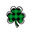 plaid pattern shamrock icon buffalo print vector image vector image