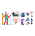 ski resort christmas winter village snow vector image