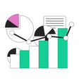trend forecasting flat line color icon vector image