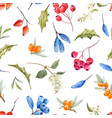 watercolor winter christmas pattern vector image