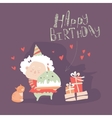 grandma with sweet pie in her hands vector image
