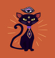 halloween black cat vector image vector image