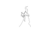 one single line drawing young active man vector image
