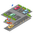 parking lot isometric 3d vector image