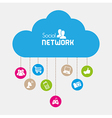 social network icons over beige background vector image