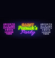 st patricks party design template neon sign vector image vector image