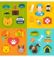 veterinary icons set flat vector image vector image
