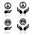 peace sign with hands icons set vector image vector image