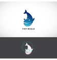 tiny whale abstract logo template flat vector image