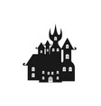 silhouette ghost castle in cartoon style vector image