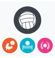 volleyball and net icons winner laurel wreath vector image