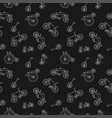 bicycle seamless pattern in doodle style hand vector image