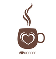 coffee cup with heart vector image