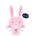 hand drawing print design bunny print vector image