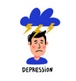 psychology depression depressed man character vector image