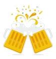 two beer mugs vector image