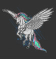 unicorn pegasus full colour artwork vector image vector image