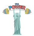 usa power powerful statue of liberty barbell bench vector image