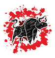 angry bull graphic vector image vector image